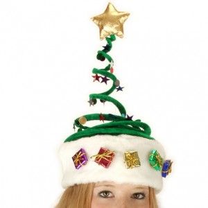 Springy Christmas Tree Holiday Hat