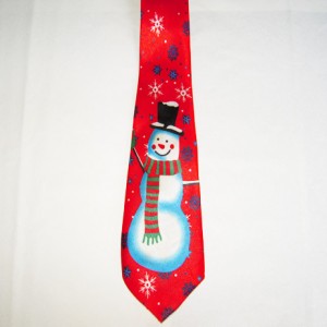 Musical Snowman Red Tie