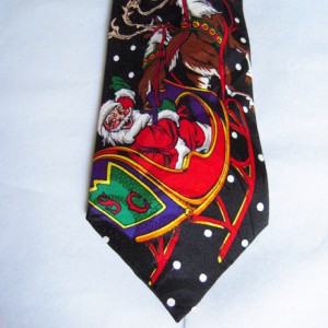 Santa Reindeer Sleigh Tie