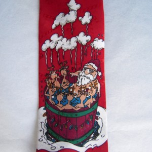 Santa, Reindeer Hot Tub Tie